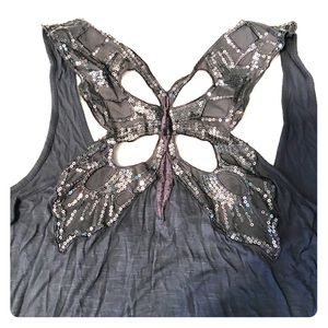 Kirra Sequin Butterfly Back Tank